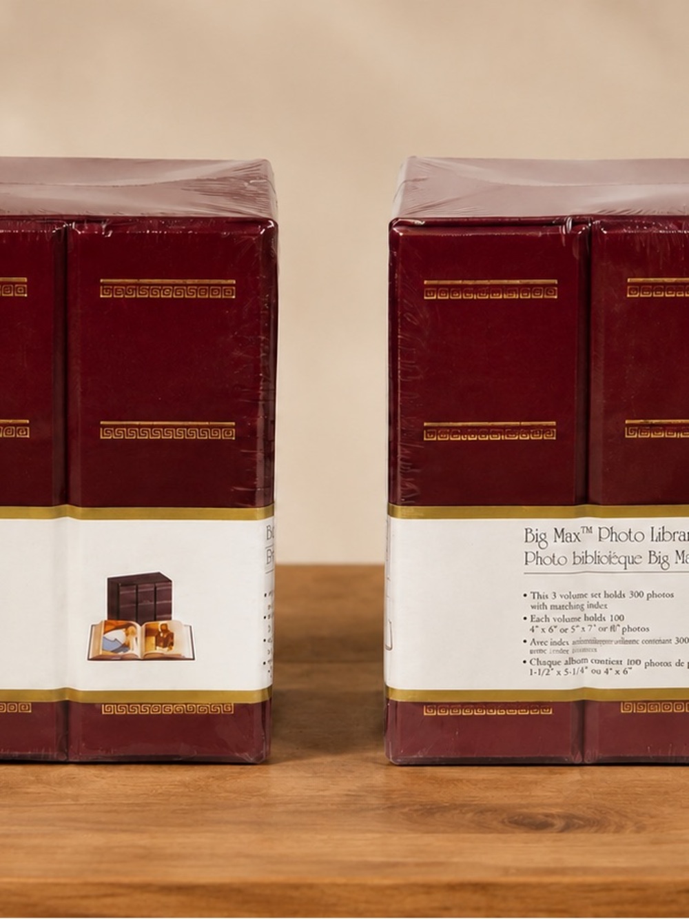 NWT 2 Big Max Maroon Photo Library Set - Home Office Storage
